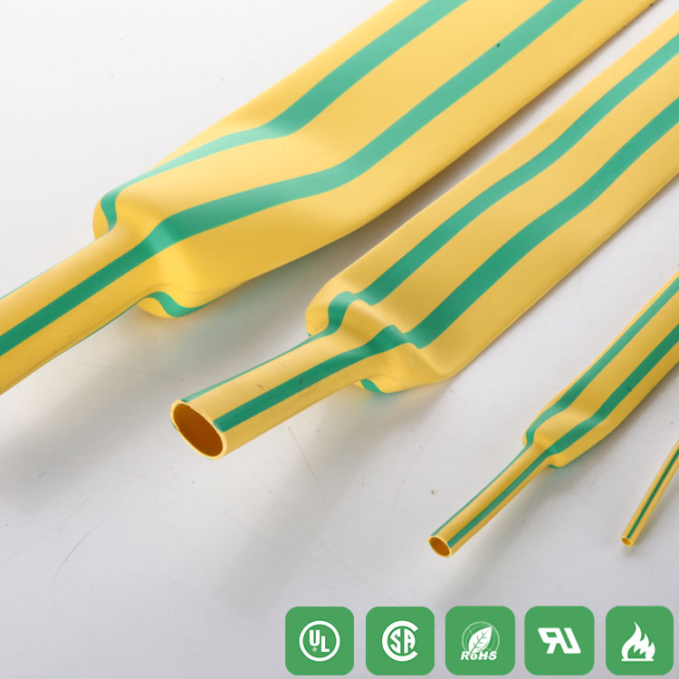 Tubo termoencolhível verde-amarelo HSTYG