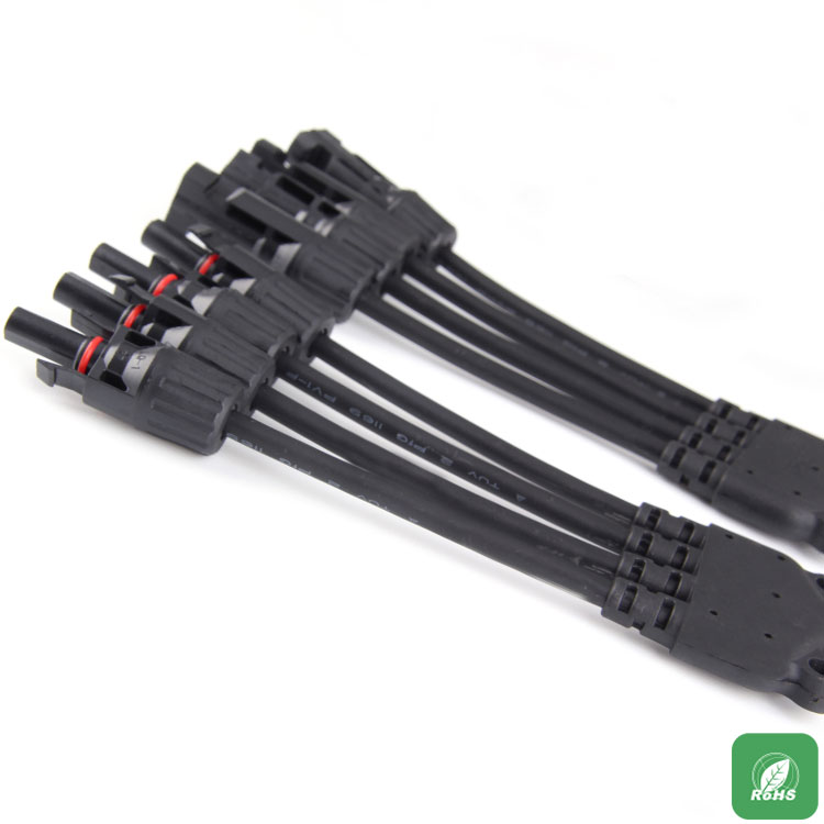 MC4 fotovoltaica 1T4C quatro voltas um conector