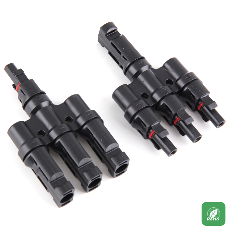 Conector de quatro vias série e paralelo para sistema solar fotovoltaico 1T3