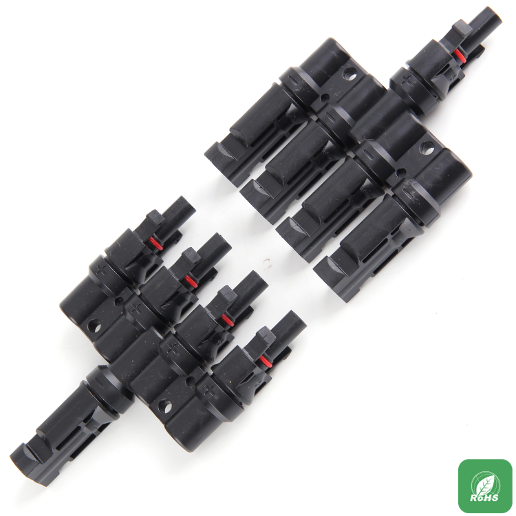 Conector de cinco vias paralelo e série para sistema solar fotovoltaico 1T4